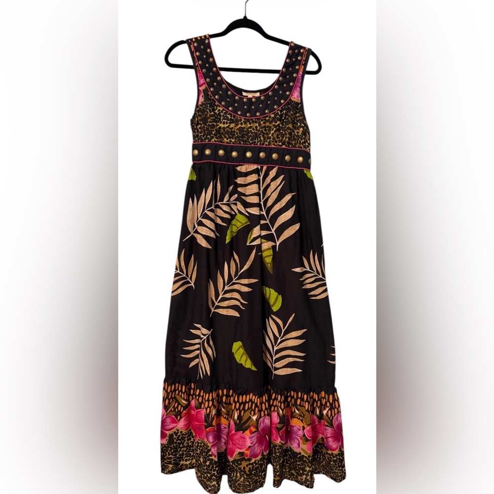 Magic Boho Patchwork Studded Maxi Dress – Size‎ M Island Floral
